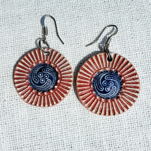 ceramic Jewelry - Handmade one of akind ceramic earrings lightweight